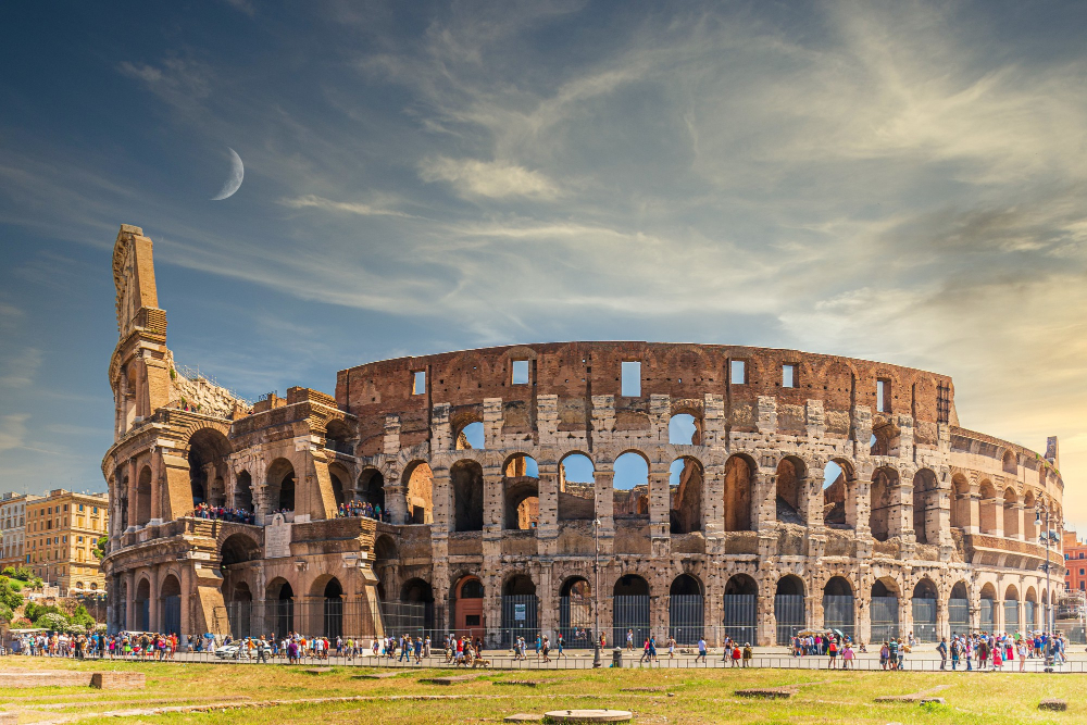 Colosseo romano a Roma, capitale d'Italia